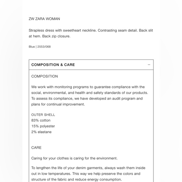 Zara ZW DENIM MIDI DRESS - Picture 8 of 8